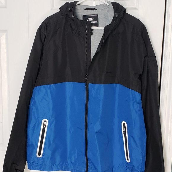 Skechers Other - NWT Sketchers Parka in a Pocket, Packable Jacket, Blue and Black, Men's XL